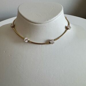 Swarovski Gold-Tone Choker with Clear Crystal Stations